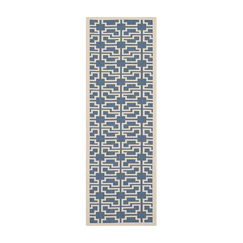 Safavieh Courtyard Collection Eddie Geometric Indoor/Outdoor Runner Rug