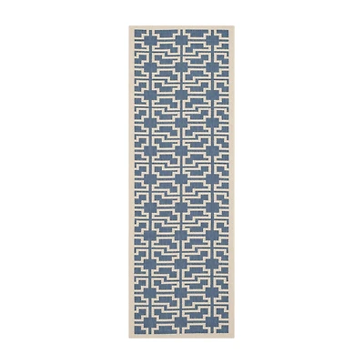 Safavieh Courtyard Collection Eddie Geometric Indoor/Outdoor Runner Rug