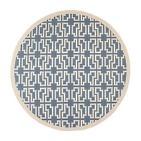 Safavieh Courtyard Collection Eddie Geometric Indoor/Outdoor Round Area Rug
