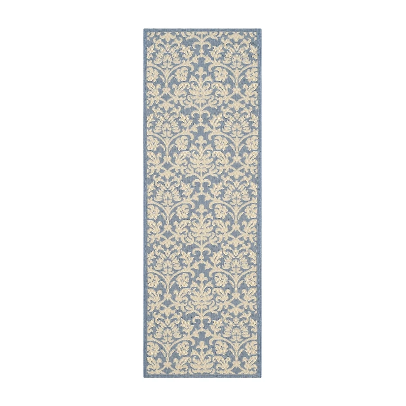 Safavieh Courtyard Collection Lyla Floral Indoor/Outdoor Runner Rug