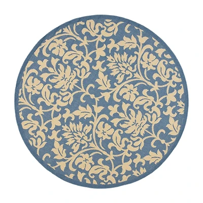 Safavieh Courtyard Collection Lyla Floral Indoor/Outdoor Round Area Rug
