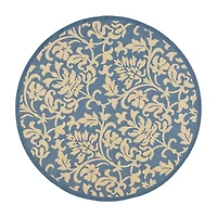Safavieh Courtyard Collection Lyla Floral Indoor/Outdoor Round Area Rug