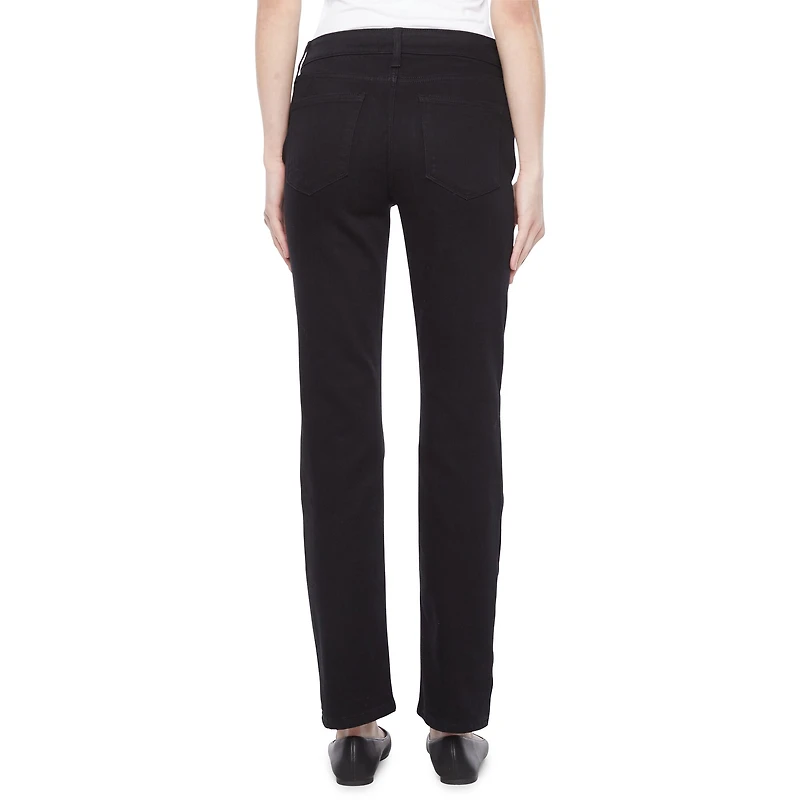 St. John's Bay Womens Mid Rise Adaptive Easy-on + Easy-off Straight Leg Jean