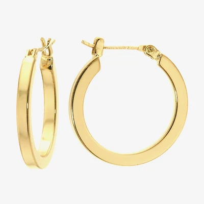 Silver Reflections Womens 24K Gold Over Brass 23mm Hoop Earrings