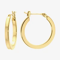 Silver Reflections Womens 24K Gold Over Brass 23mm Hoop Earrings