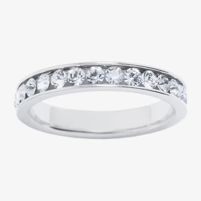 Sparkle Allure Womens Crystal Pure Silver Over Brass Band