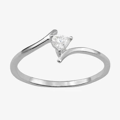 Itsy Bitsy Womens Sterling Silver Heart Bypass  Delicate Band
