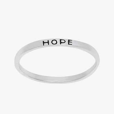 Itsy Bitsy Hope Womens Sterling Silver Delicate Band
