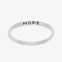 Itsy Bitsy Hope Womens Sterling Silver Delicate Band