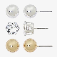 Mixit Womens Hypoallergenic 3 Pair Earring Set