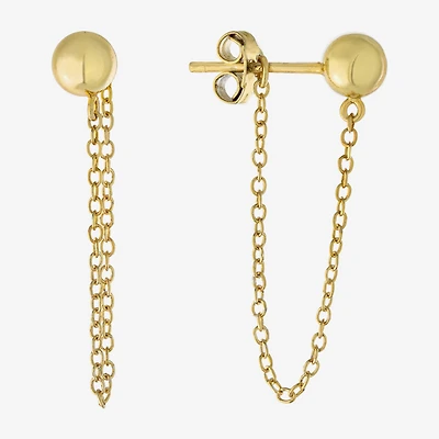 Silver Treasures 14K Gold Over Silver Drop Earrings