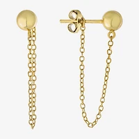 Silver Treasures 14K Gold Over Silver Drop Earrings
