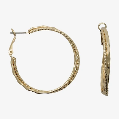 Bold Elements Gold Tone Womens 50mm Hoop Earrings