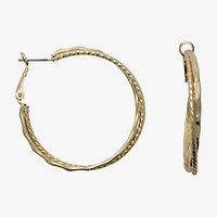 Bold Elements Gold Tone Womens 50mm Hoop Earrings