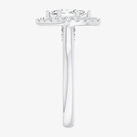(G-H/SI1-SI2) Womens 1 CT. T.W. Lab Grown White Diamond 10K Gold Marquise Halo Engagement Ring