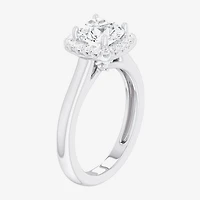 G-H/SI1-SI2) Womens 1 /4 CT. T.W. Lab Grown White Diamond 10K Gold Cushion Halo Engagement Ring