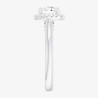 G-H/SI1-SI2) Womens 1 /4 CT. T.W. Lab Grown White Diamond 10K Gold Cushion Halo Engagement Ring