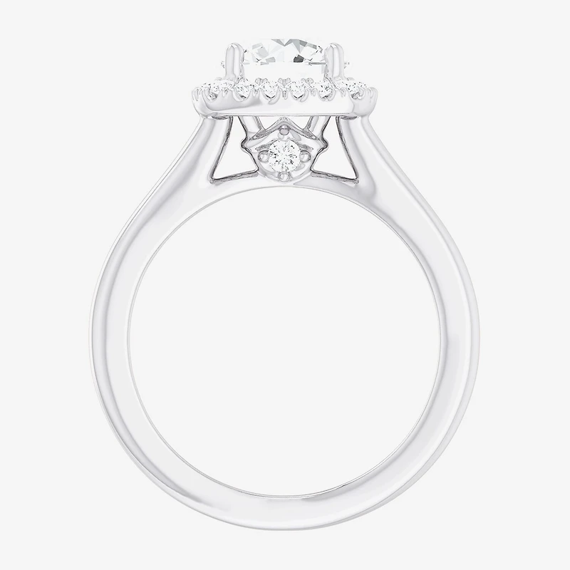 G-H/SI1-SI2) Womens 1 /4 CT. T.W. Lab Grown White Diamond 10K Gold Cushion Halo Engagement Ring