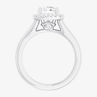G-H/SI1-SI2) Womens 1 /4 CT. T.W. Lab Grown White Diamond 10K Gold Cushion Halo Engagement Ring
