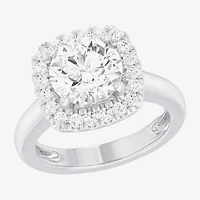 (G-H/SI1-SI2) Womens 3 1/2 CT. T.W Lab Grown White Diamond 10K Gold Cushion Halo Engagement Ring