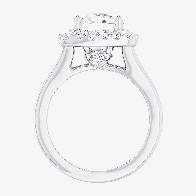 (G-H/SI1-SI2) Womens 3 1/2 CT. T.W Lab Grown White Diamond 10K Gold Cushion Halo Engagement Ring