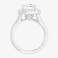 (G-H/SI1-SI2) Womens 3 1/2 CT. T.W Lab Grown White Diamond 10K Gold Cushion Halo Engagement Ring