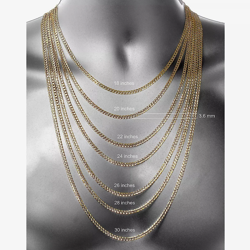 14K Yellow Gold 3.6 MM Curb Necklace