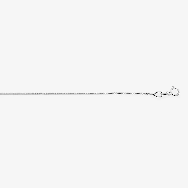 14K White Gold .75mm 16-24" Box Chain