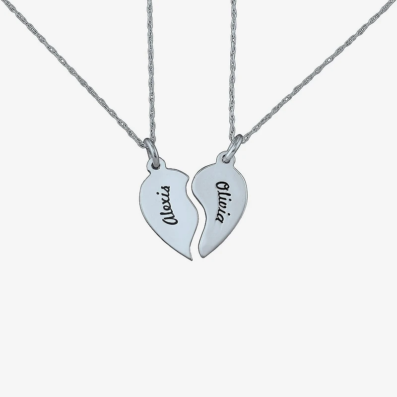 Personalized 2-pc. Best Friends Half-Heart Pendant Necklace Set