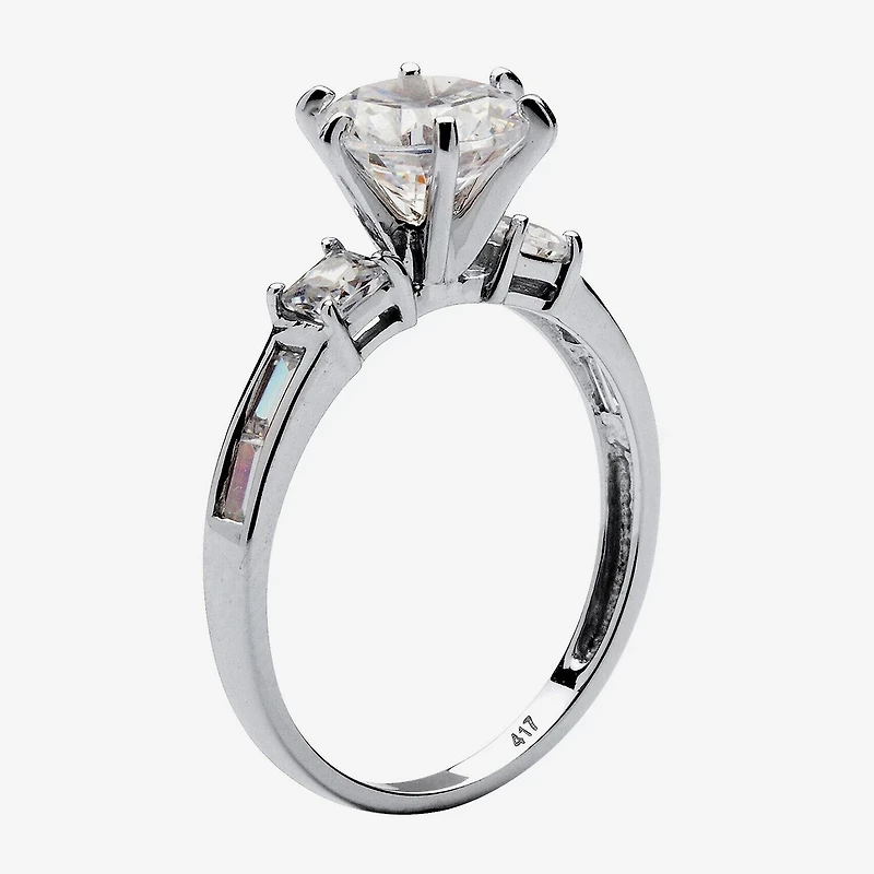 DiamonArt® Womens CT. T.W. White Cubic Zirconia 10K Gold Engagement Ring