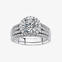 DiamonArt® Womens 2 1/2 CT. T.W. White Cubic Zirconia 10K Gold Bridal Set