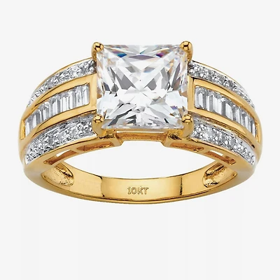 DiamonArt® Womens 2 3/4 CT. T.W. White Cubic Zirconia 10K Gold Engagement Ring