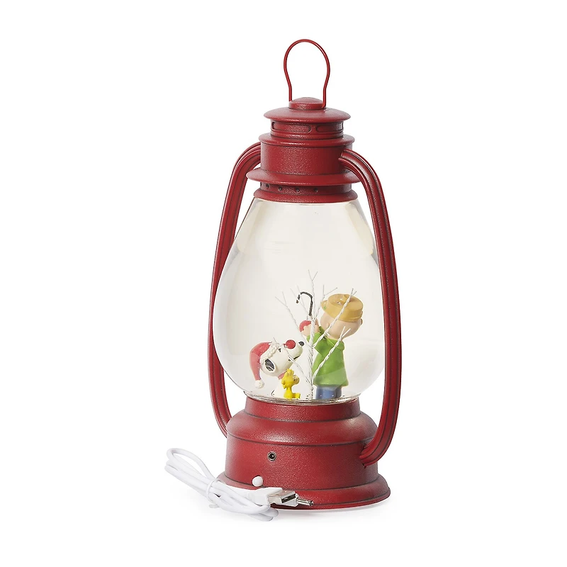 Roman Led Snoopy With Charlie Brown Decorating Tree Snow Globe