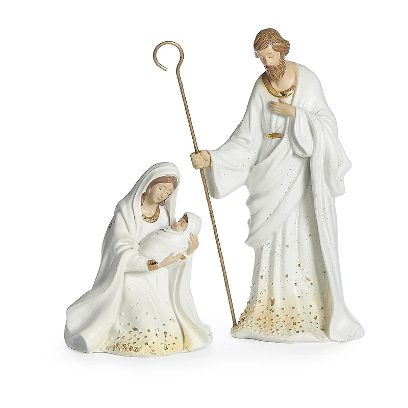 Roman 11.5" White And Gold 9-pc. Nativity Set