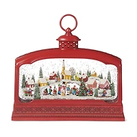 Roman 9" Led Swirl Village Lantern Plays Music Christmas Tabletop Decor
