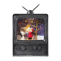 Roman 9" Led Swirl Tv Snoopy Plays Music Christmas Tabletop Decor