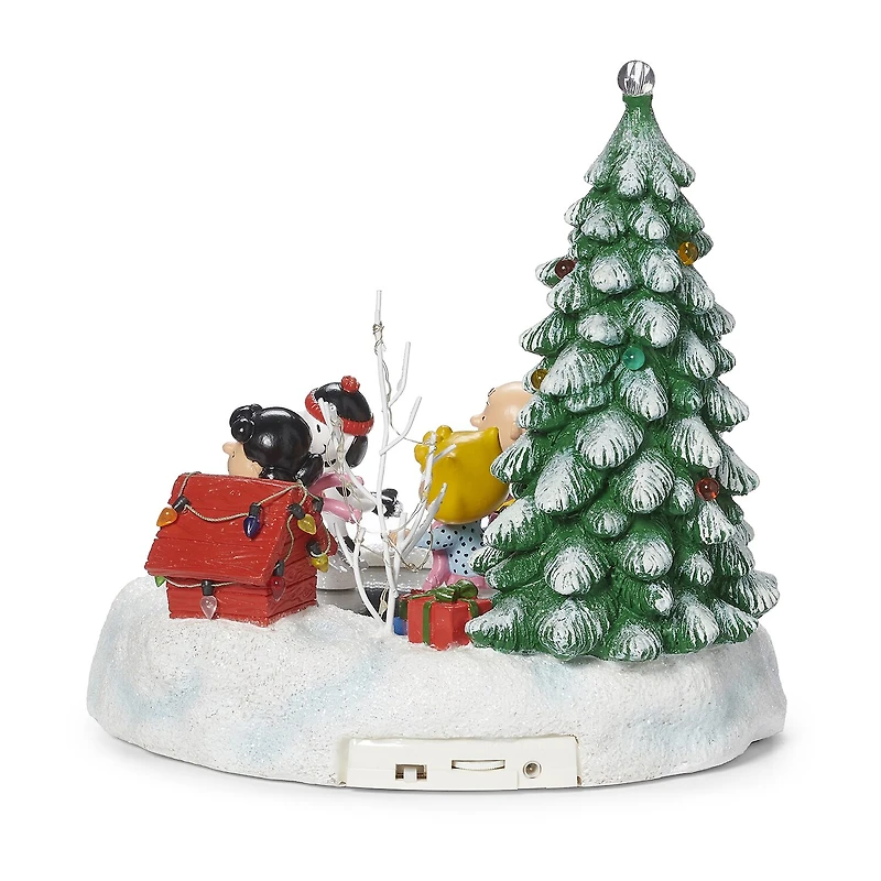 Roman 9" Led Skatepond Plays Music Peanuts Christmas Tabletop Decor