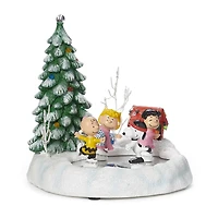 Roman 9" Led Skatepond Plays Music Peanuts Christmas Tabletop Decor