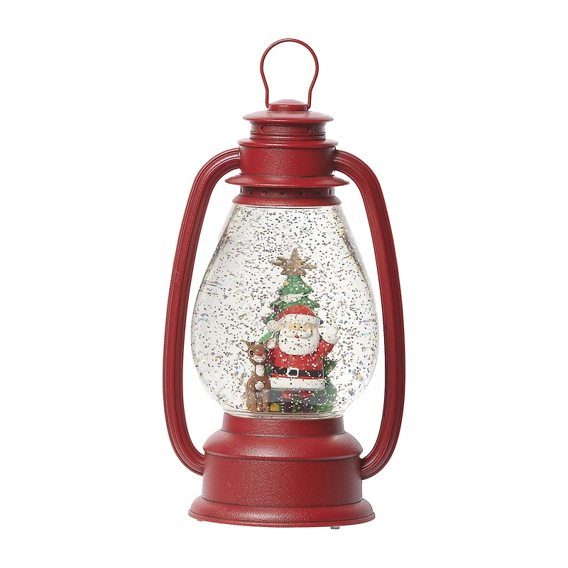 Roman 10" Led Swirl Rudolph Lantern Christmas Tabletop Decor