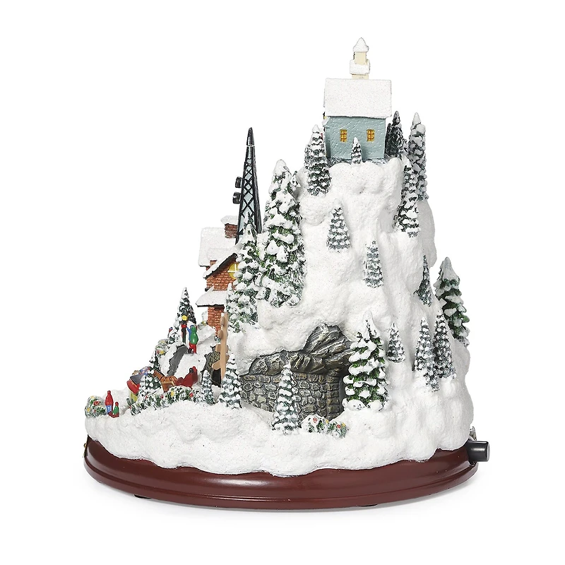 Roman 9" Lighted Mountain Plays Music Christmas Tabletop Decor