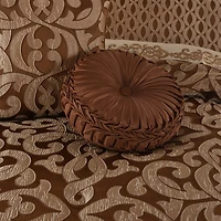 Queen Street La Grande Copper Tufted Round Throw Pillow