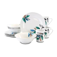 Gibson Vineyard Blue 12-pc. Fine Ceramic Dinnerware Set