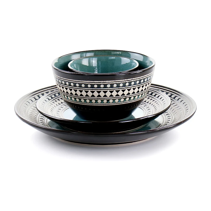 Elama 16-pc. Stoneware Dinnerware Set
