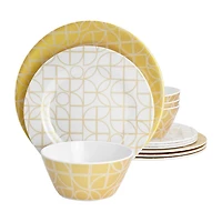 Gibson Summer Bloom 12-pc. Melamine Dinnerware Set