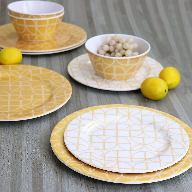 Gibson Summer Bloom 12-pc. Melamine Dinnerware Set