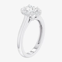 (G-H/SI1-SI2) Womens 1 CT. T.W. Lab Grown White Diamond 10K Gold Oval Halo Engagement Ring