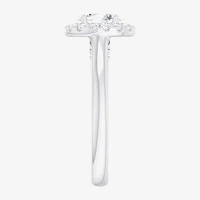 (G-H/SI1-SI2) Womens 1 CT. T.W. Lab Grown White Diamond 10K Gold Oval Halo Engagement Ring