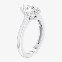 (G-H/SI1-SI2) Womens 1 CT. T.W. Lab Grown White Diamond 10K Gold Pear Halo Engagement Ring