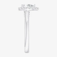 (G-H/SI1-SI2) Womens 1 CT. T.W. Lab Grown White Diamond 10K Gold Pear Halo Engagement Ring