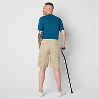St. John's Bay Dexterity Mens 10" Adaptive Stretch Fabric Adjustable Features Easy-on + Easy-off Cargo Short